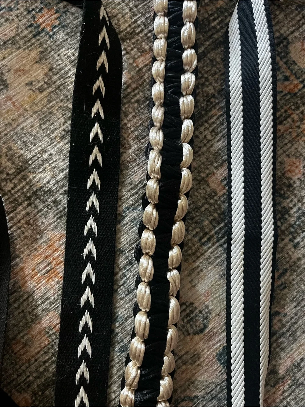 Braided Black and Neutral Strap Accent